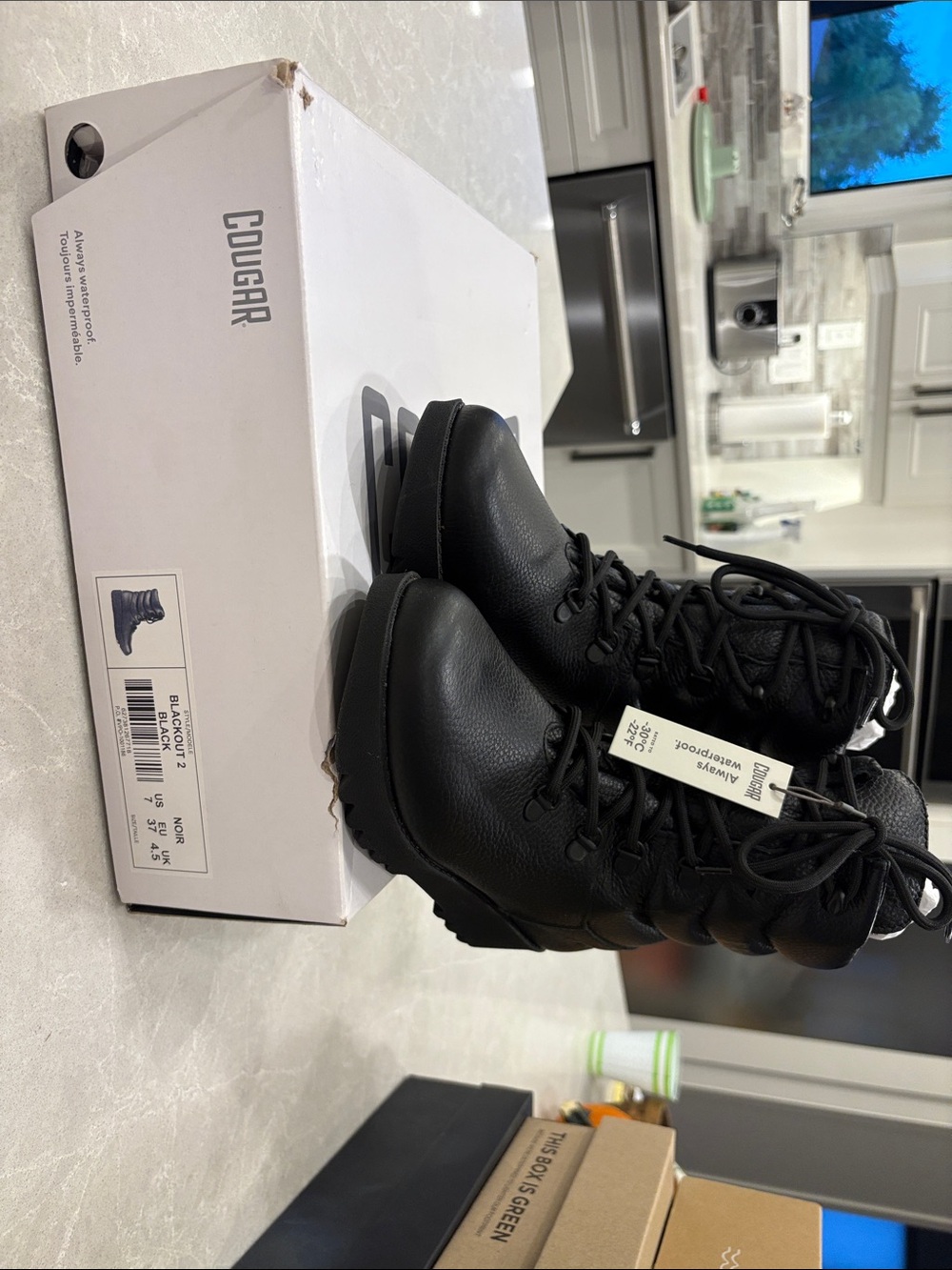 Cougar Black Lace-Up Women's Waterproof Boots